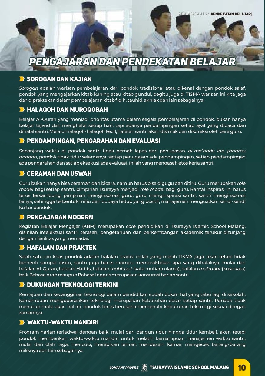 Halaman 10 - Pengajaran dan Pendekatan Pembelajaran